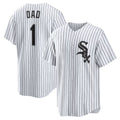 Chicago White Sox White #1 Dad Home Replica Baseball Jersey