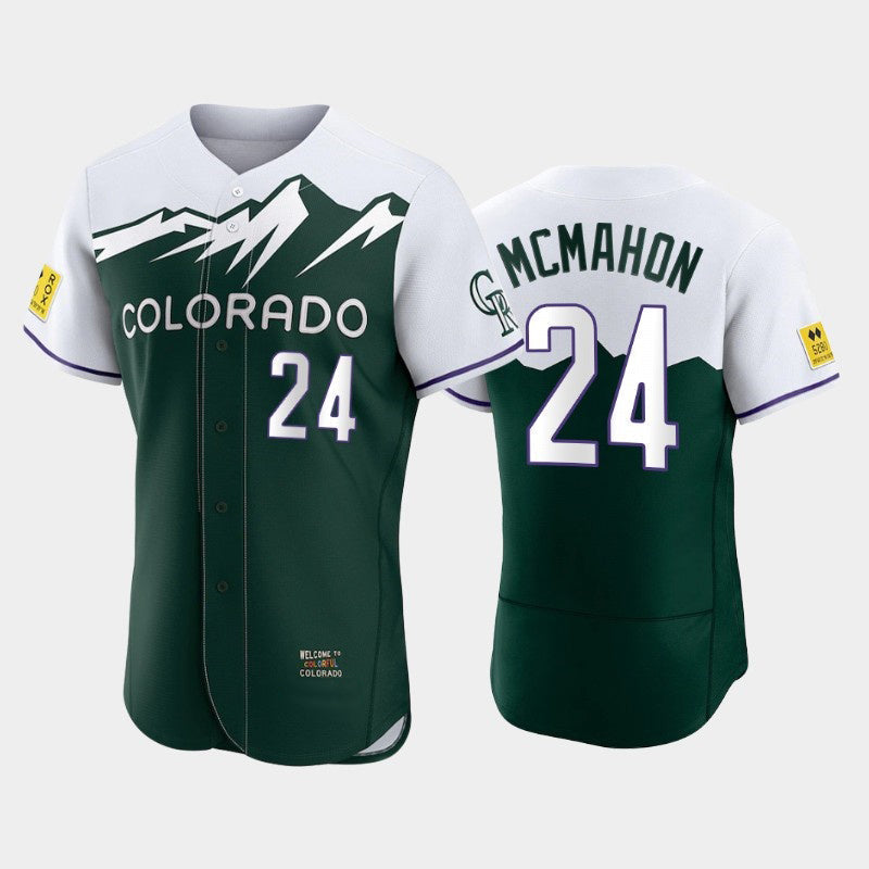 Colorado Rockies #24 Ryan McMahon 2022 Green City Connect Flex Base Stitched Baseball Jersey