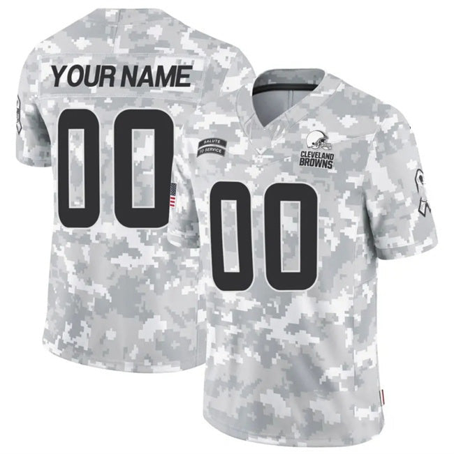 Custom C.Browns Active Player 2024 F.U.S.E Arctic Camo Salute To Service Limited Stitched Football American Jersey