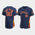 Custom Houston Astros Active Player Navy 60th Anniversary Flex Base Stitched Baseball Jersey