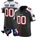 Custom Houston Texans Black Alternate Hand Sign Throwing Up The H Limited Stitched Football Jersey