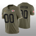 Custom KC.Chiefs ACTIVE PLAYER 2022 Olive Salute To Service Limited Stitched Football Jersey MAROU