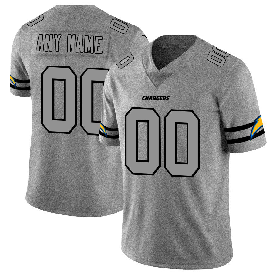Custom LA.Chargers 2019 Gray Gridiron Gray Vapor Untouchable Limited Football Jersey Marou