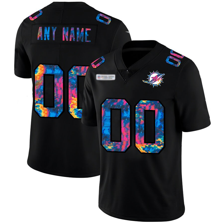 Custom M.Dolphins Multi-Color Black 2020 Crucial Catch Vapor Untouchable Limited Football Jersey Marou