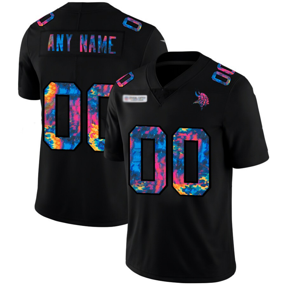 Custom MN.Vikings Multi-Color Black Crucial Catch Vapor Limited Football Jersey