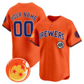 Custom Milwaukee Brewers x Dragon Ball Orange Vapor Premier Limited Jersey - All Stitched Baseball Jersey