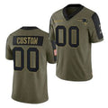 Custom NE.Patriots Olive 2021 Salute To Service Limited Stitched Football Jersey Marou