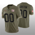 Custom NY.Giants ACTIVE PLAYER 2022 Olive Salute To Service Limited Stitched Football Jersey Marou