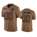Custom NY.Giants Active Player 2023 Brown Salute To Setvice Limited Stitched Football Jersey Marou