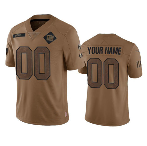 Custom NY.Giants Active Player 2023 Brown Salute To Setvice Limited Stitched Football Jersey Marou