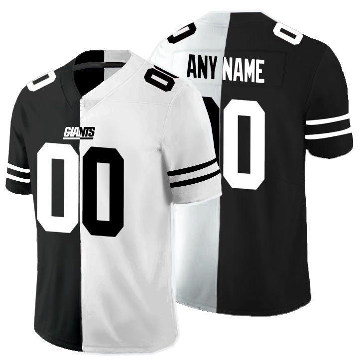 Custom NY.Giants Black And White Split Vapor Untouchable Limited Football Jersey Marou