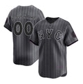 Custom New York Mets Graphite 2024 City Connect Limited Stitched Baseball jersey