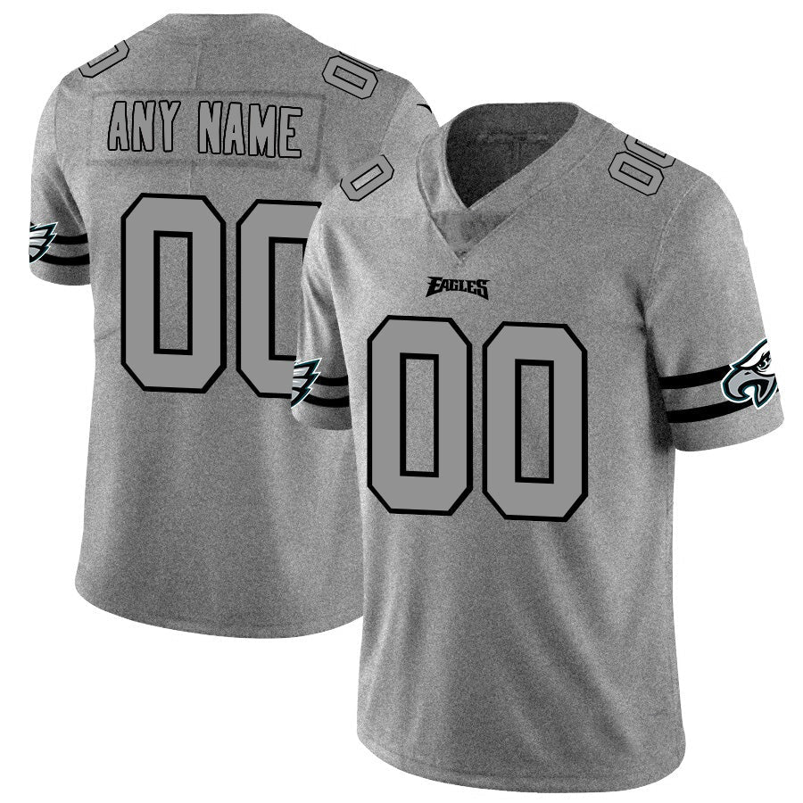 Custom P.Eagles 2019 Gray Gridiron Gray Vapor Untouchable Limited Football Jersey Marou