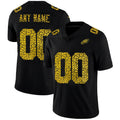 Custom P.Eagles Black Leopard Print Fashion Vapor Limited Football Jersey Marou