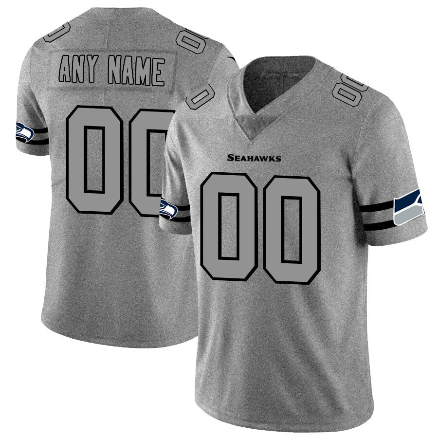 Custom S.Seahawks 2019 Gray Gridiron Gray Vapor Untouchable Limited Football Jersey Marou