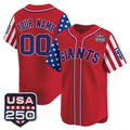 Custom San Francisco Giants America 250 Edition Vapor Premier Limited Red Stitched Baseball Jersey