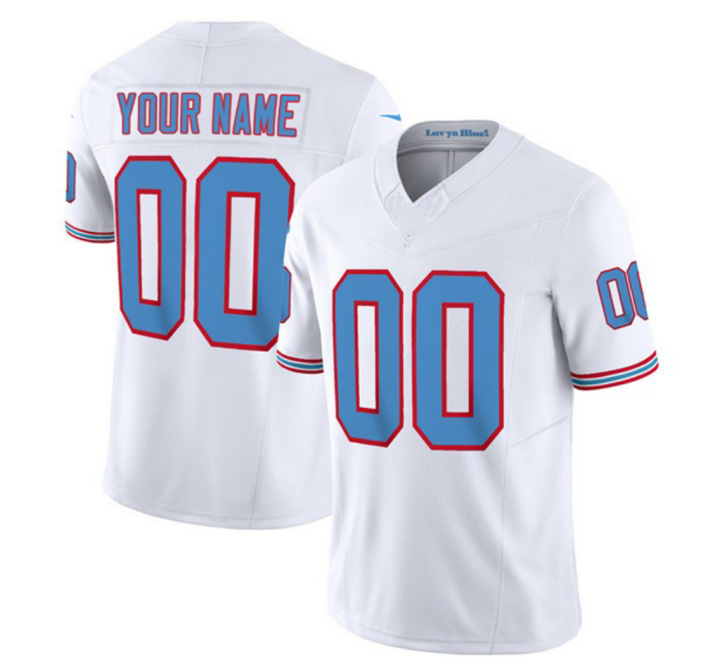 Custom T.Titans White 2023 F.U.S.E. Vapor Limited Throwback Football Stitched Jersey