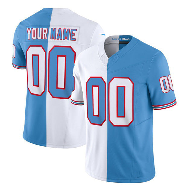 Custom T.Titans Active Player White Blue 2023 F.U.S.E. Split Vapor Limited Throwback Stitched Football Jersey Marou