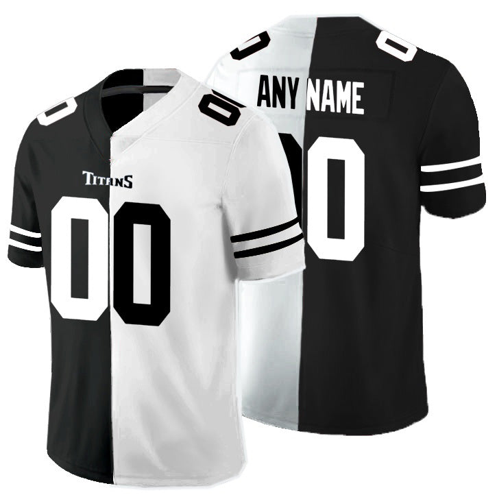 Custom T.Titans Black And White Split Vapor Untouchable Limited Football Jersey Marou