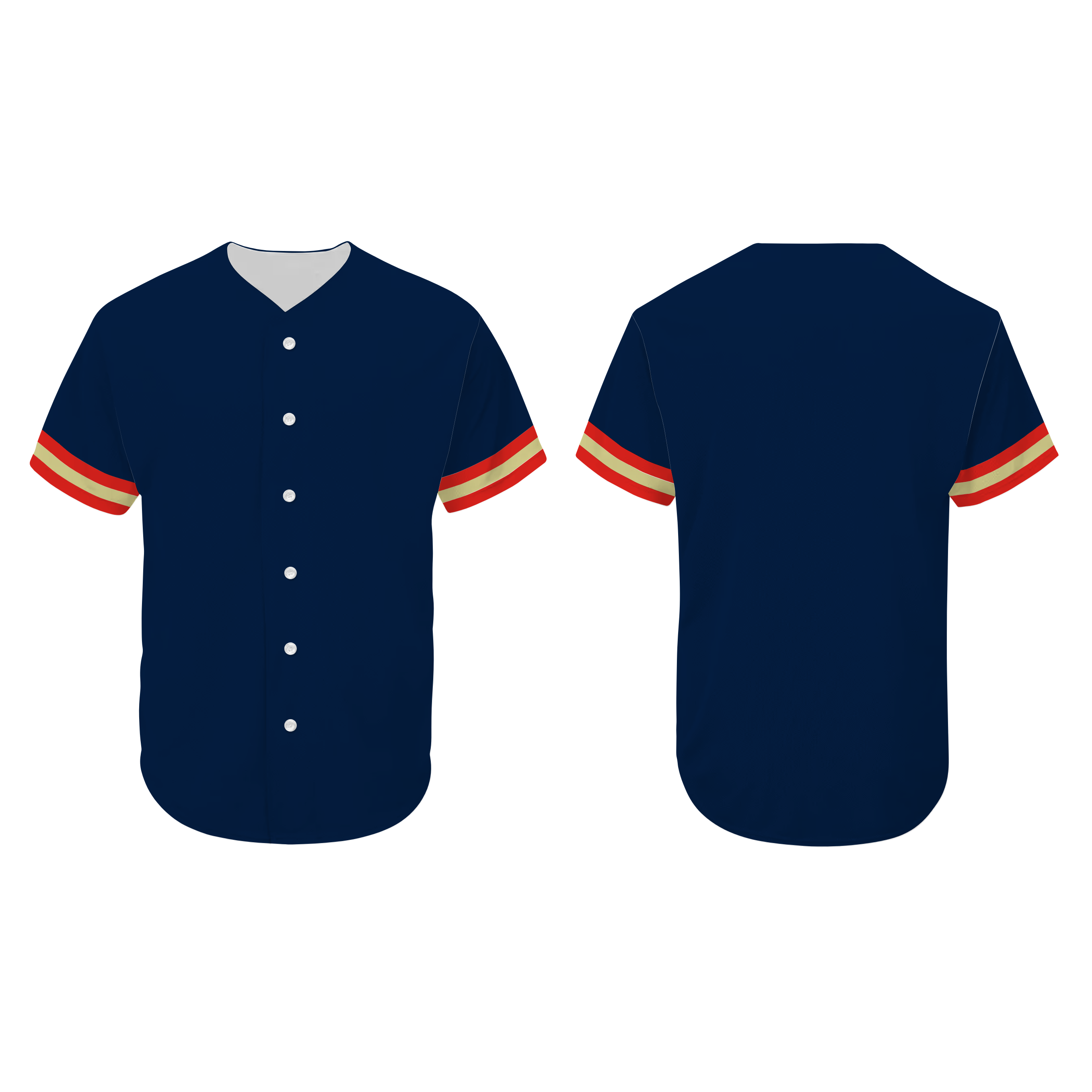 Custom Baseball Jersey Navy With Red Yellow Red Piping- Design Your Own Stitched Jerseys