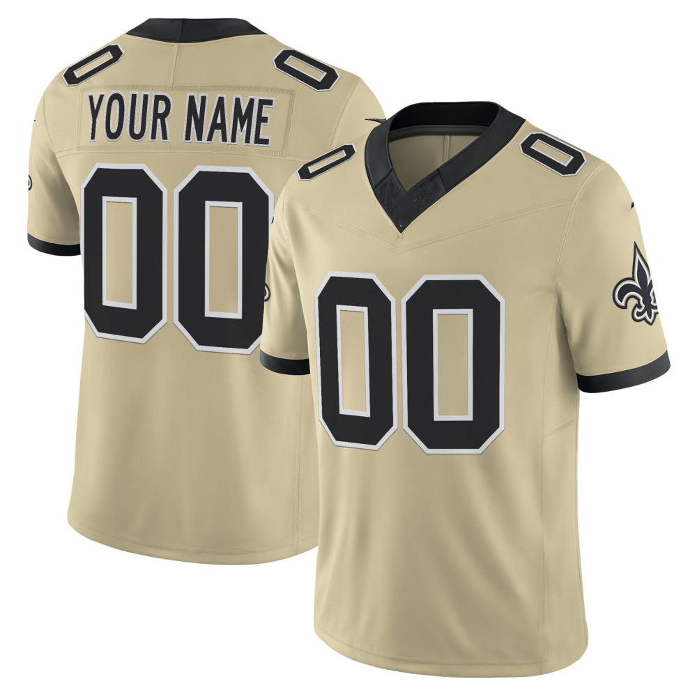 Custom New Orleans Saints Gameday Golds Vapor Football Stitched Jersey