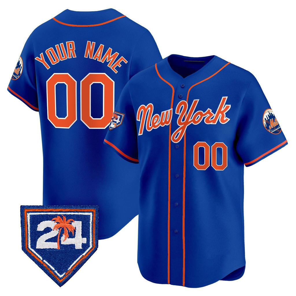 Cutsom New York Mets Active Player Royal 2024 Spring Training Vapor Premier Limited Stitched Baseball jersey