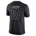D.Broncos #10 Jerry Jeudy Black RFLCTV Limited Stitched Football Jersey