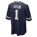 D.Cowboys Number #1 Groom Navy Game Stitched Football American Jersey