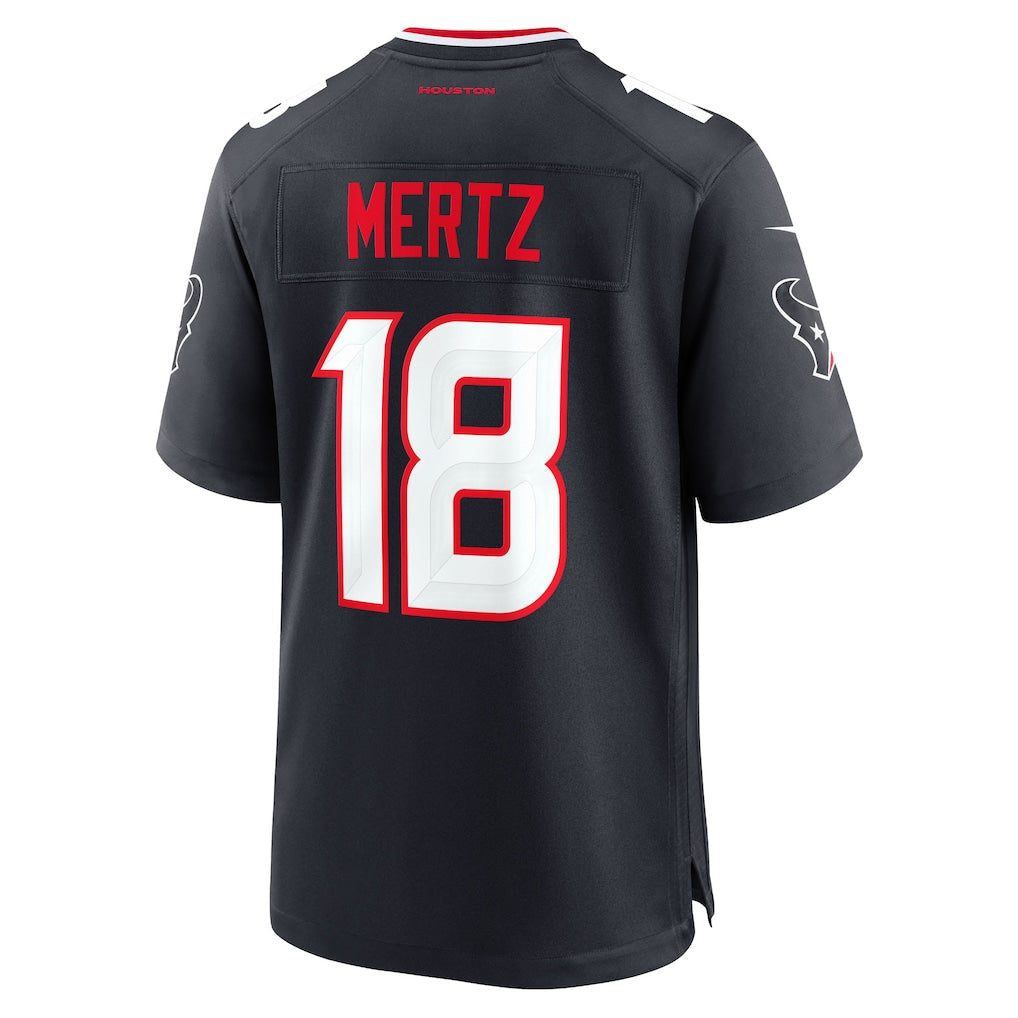 H.Texans #18 Graham Mertz Navy Team Game Jersey