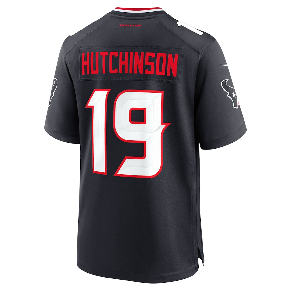 H.Texans #19 Xavier Hutchinson Navy Team Game Jersey