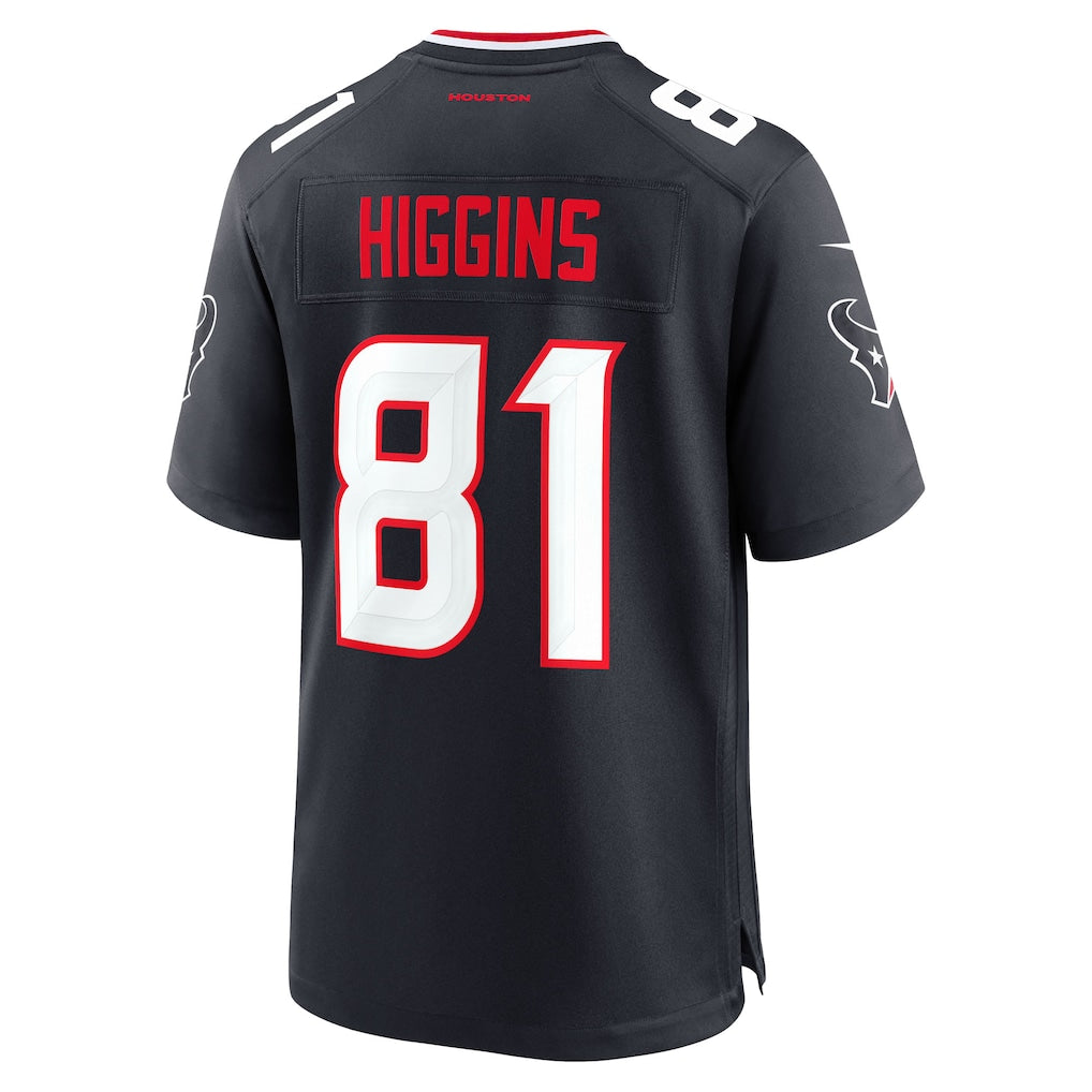 H.Texans #81 Jayden Higgins Navy Game Jersey