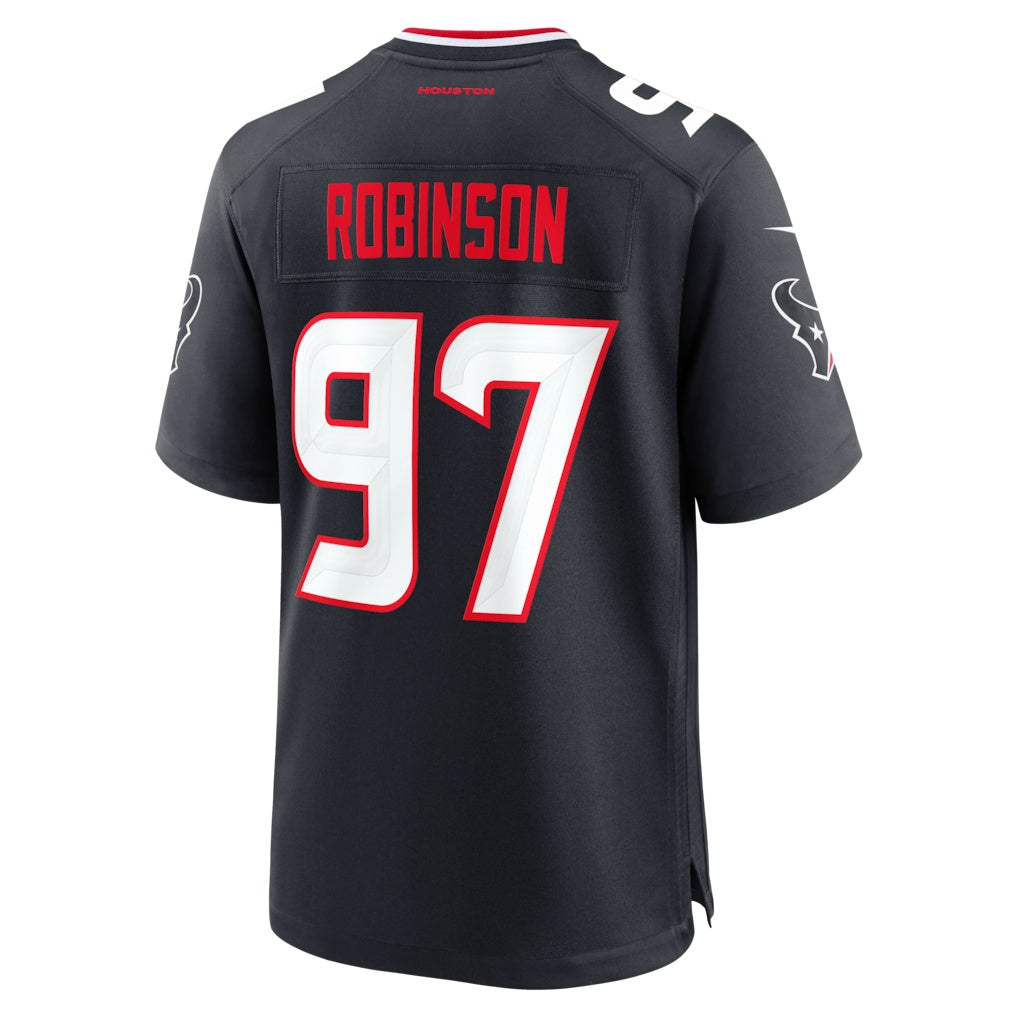 H.Texans #97 Dominique Robinson Navy Team Game Jersey