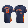 Houston Astros #10 Yuli Gurriel Navy 60th Anniversary Flex Base Stitched Baseball Jersey
