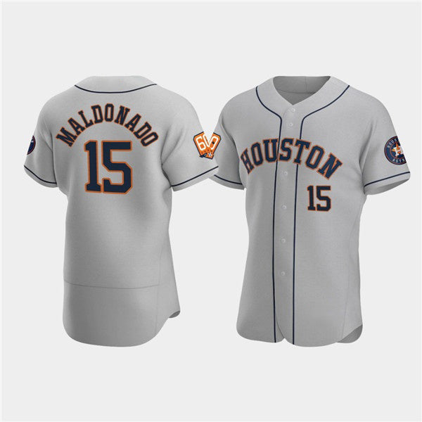 Houston Astros #15 Martín Maldonado Gray 60th Anniversary Flex Base Stitched Baseball Jersey