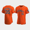 Houston Astros #35 Justin Verlander Orange 60th Anniversary Flex Base Stitched Baseball Jersey