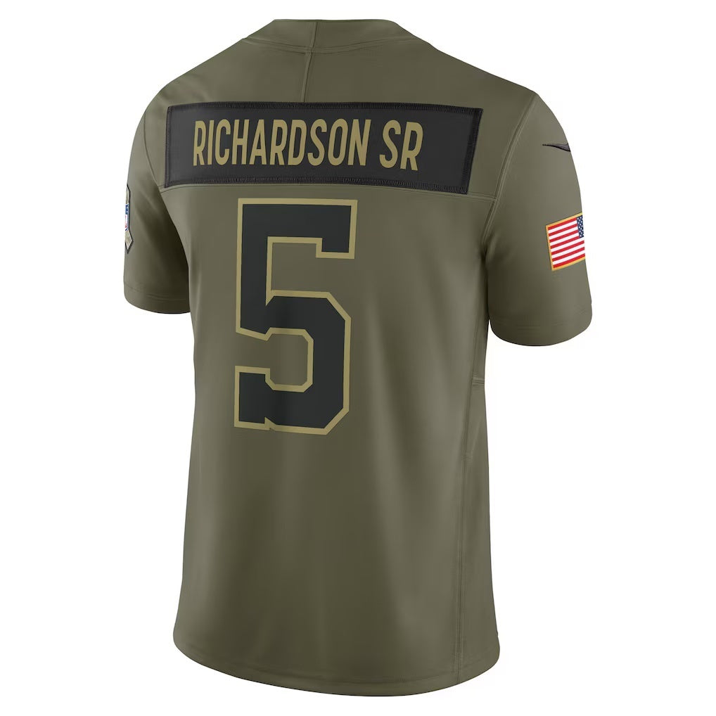 IN.Colts #5 Anthony Richardson Sr. Olive 2025 Salute to Service Limited Football Stitched Jersey
