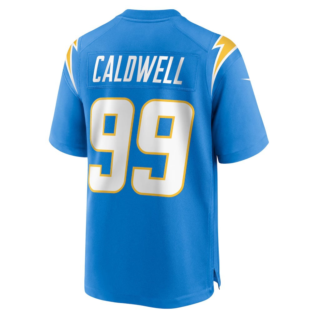 LA.Chargers #99 Jamaree Caldwell Powder Blue Team Game Football Jersey MAROU