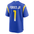 LA.Rams #1 Emmanuel Forbes Jr. Royal Team Game Football Jersey Marou