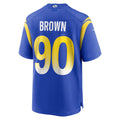 LA.Rams #90 Earnest Brown IV Royal Team Game Football Jersey Marou
