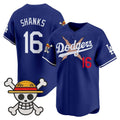 Los Angeles Dodgers #16 SHANKS Royal x One Piece Vapor Premier Limited Baseball Stitched Jerse