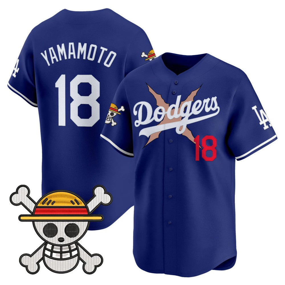 Los Angeles Dodgers #18 Yoshinobu Yamamoto Royal x One Piece Vapor Premier Limited Baseball Stitched Jersey