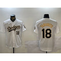 Los Angeles Dodgers #18 Yoshinobu Yamamoto White Gold Home Limited Stitched Baseball Jersey