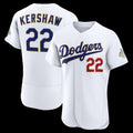 Los Angeles Dodgers #22 Clayton Kershaw White 2026 Gold Collection Authentic Baseball Jersey
