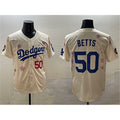Los Angeles Dodgers #50 Mookie Betts Cream 2025 Tokyo Series Limited Stitched Baseball Jersey