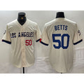 Los Angeles Dodgers #50 Mookie Betts Number Cream 2024 City Connect Limited Stitched Baseball Jersey
