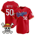 Los Angeles Dodgers #50 Mookie Betts Red x One Piece Vapor Premier Limited Baseball Stitched Jersey
