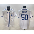 Los Angeles Dodgers #50 Mookie Betts White Cool Base Stitched Baseball Jersey