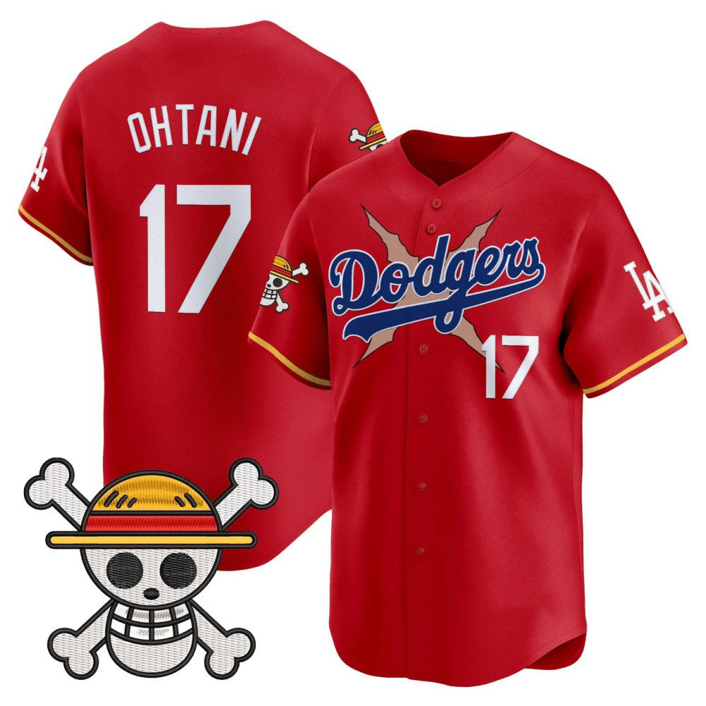 Los Angeles Dodgers #17 Shohei Ohtani Red x One Piece Vapor Premier Limited Baseball Stitched Jersey