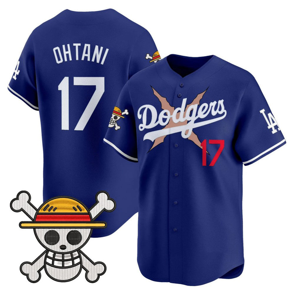 Los Angeles Dodgers #17 Shohei Ohtani Royal x One Piece Vapor Premier Limited Baseball Stitched Jersey