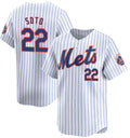 New York Mets #22 Juan Soto White Home Limited Stitched Baseball Jersey
